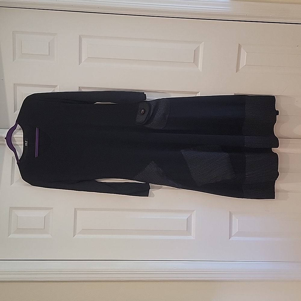 CN-G Longsleeve Textured Pattern/ Pocket Viscose Maxi/Peasant Dress Size M